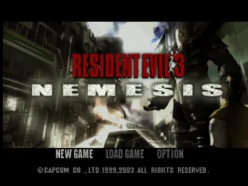 Resident Evil 3 - Nemesis screen shot title